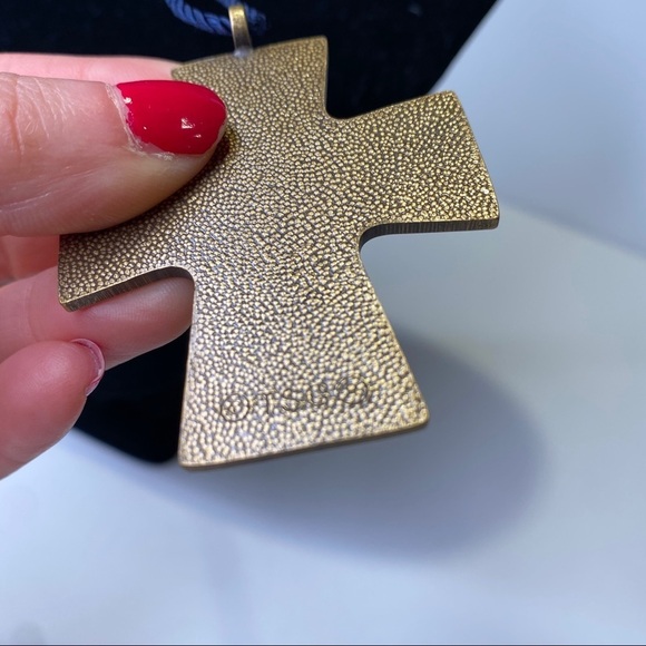 Vintage Terra Sancta Guild Enamel & Metal Eucharist Cross Pendant Necklace - Picture 7 of 8